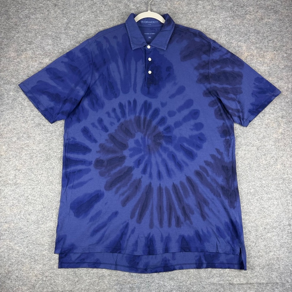 B. Draddy Tripping Billy Tie Dye Pima Cotton Golf Polo Shirt Mens XL